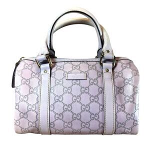 GUCCI Light Purple Guccisima Leather Mini Boston Bag Auth